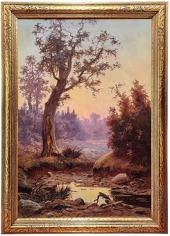 Ernest William Christmas - Coolibah Tree by a Billabong at Sunset, Beautiful Australian Landscape Coolibah Tree by a Billabong at Sunset, Beautiful Australian Landscape