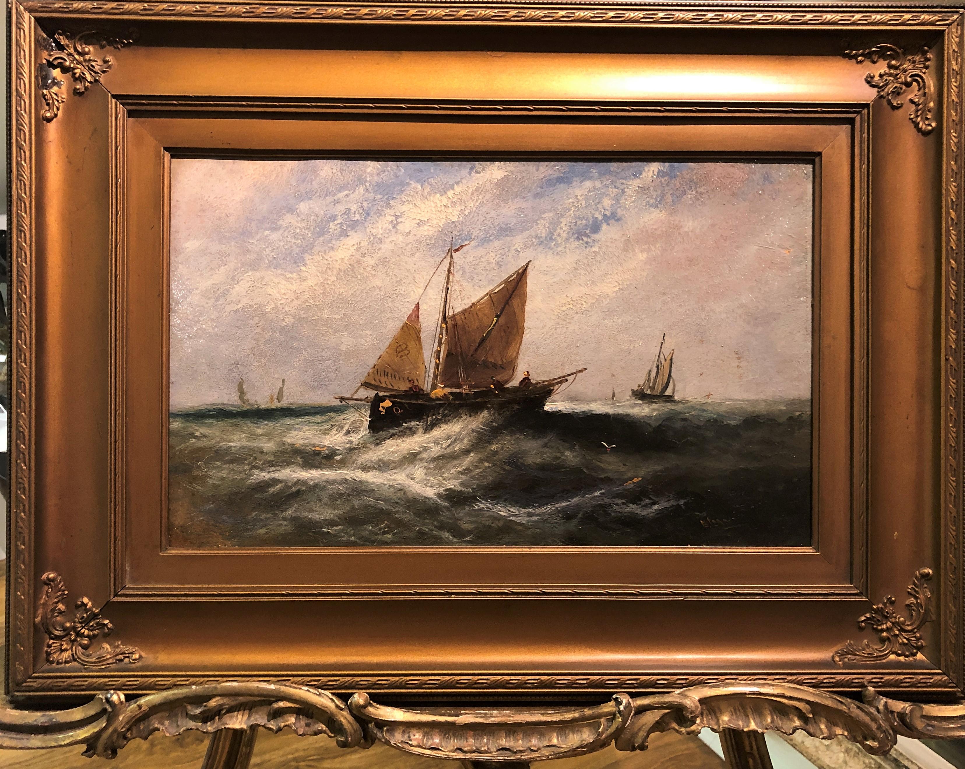 ORIGINAL FINE Antique 19th Century Signed Ernest William Lara Oil Painting GGF 10