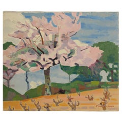 Ernest Yarrow-Jones 'British', "Tree in Bloom" Painting