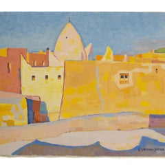 Ernest Yarrow-Jones (British, b. 1872 - d.1951) "Yellow Town" painting