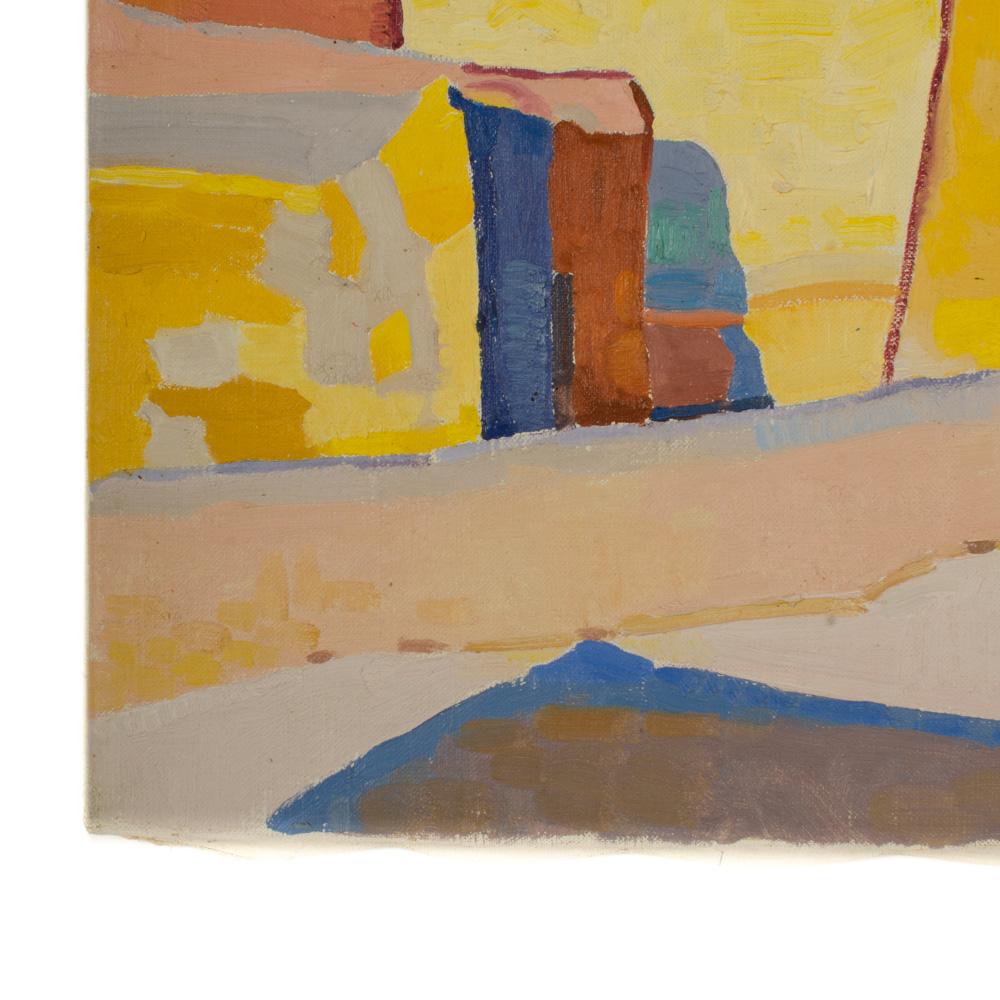 20ième siècle Ernest Yarrow-Jones « Britannique », peinture « Yellow Town » en vente