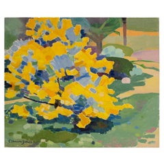 Ernest Yarrow-Jones 'British', "Cespuglio giallo" Pittura a olio
