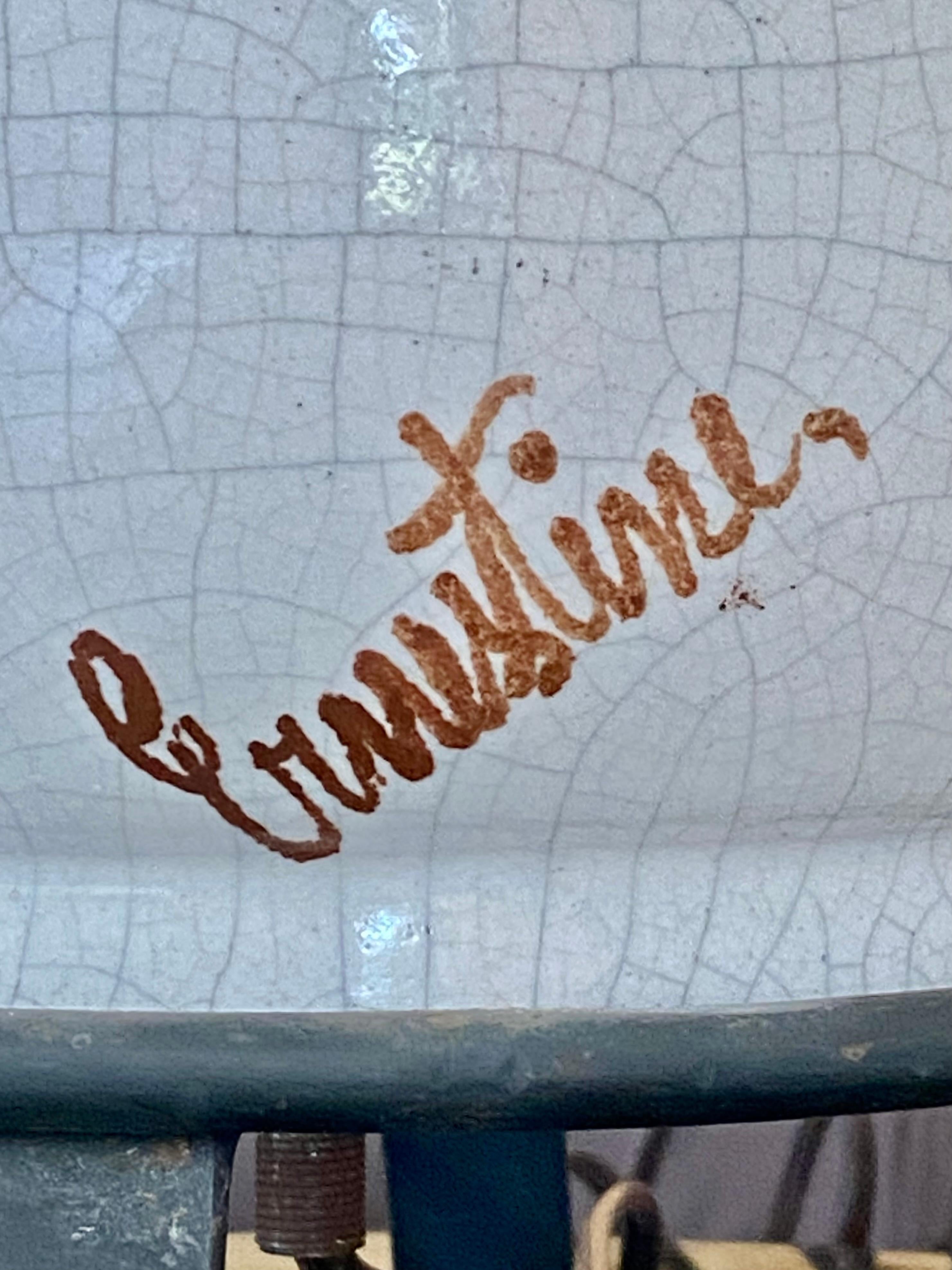 Ernestine Signed Lamp on Iron Base en vente 5
