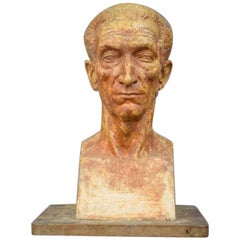 Ernestine Sirine-Real "Bust of a Man", Signed Plaster