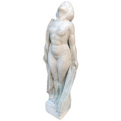 Ernestine Sirine-Real, Large Art Deco Statue in Plaster, circa 1925