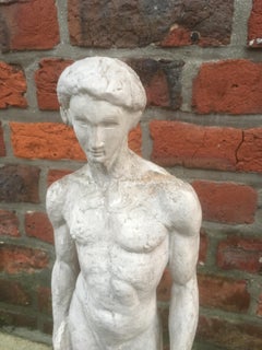 Ernestine Sirine-Real "Romantique Art Deco Plaster Sculpture of a Man