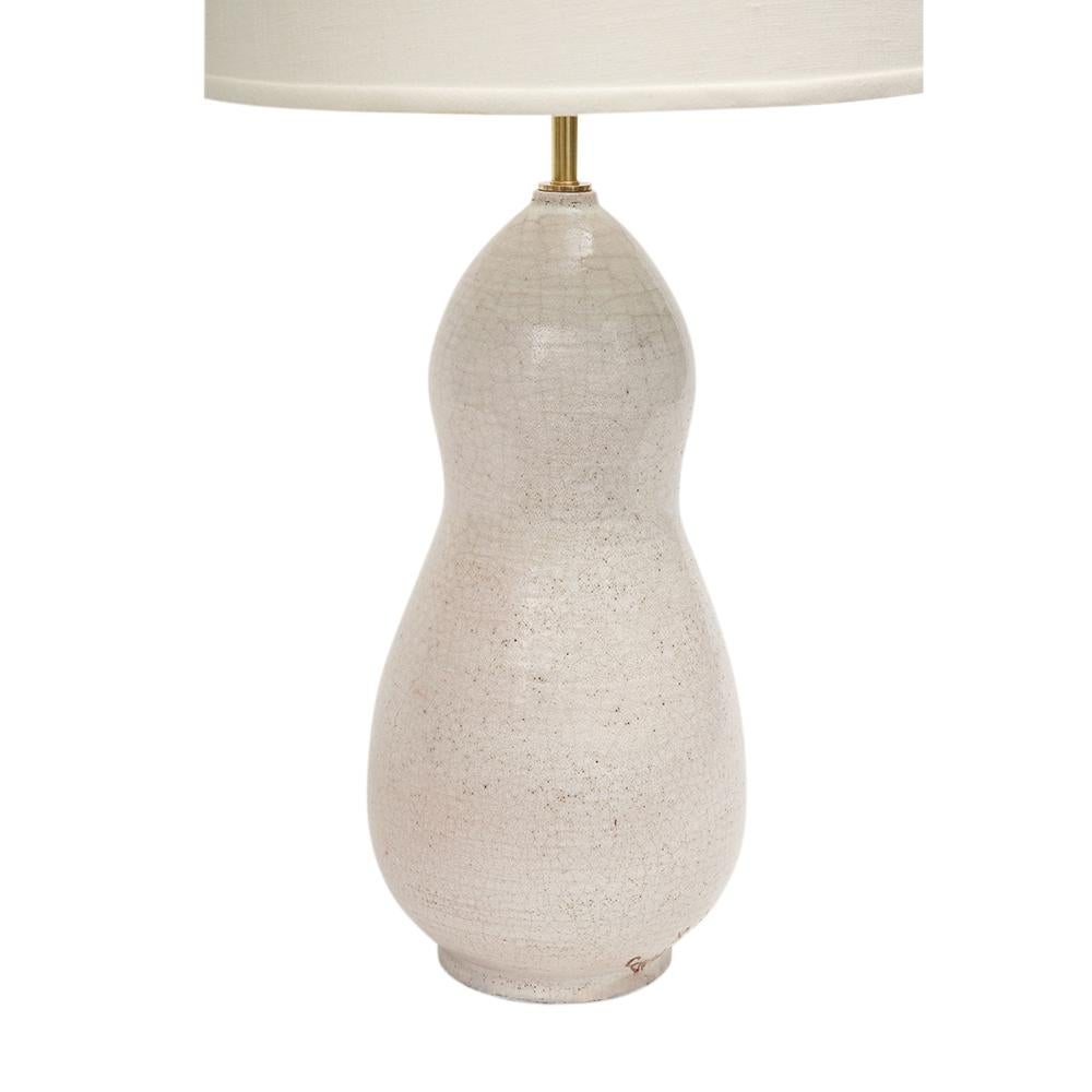 Italian Ernestine Table Lamp, Ceramic, White, Signed