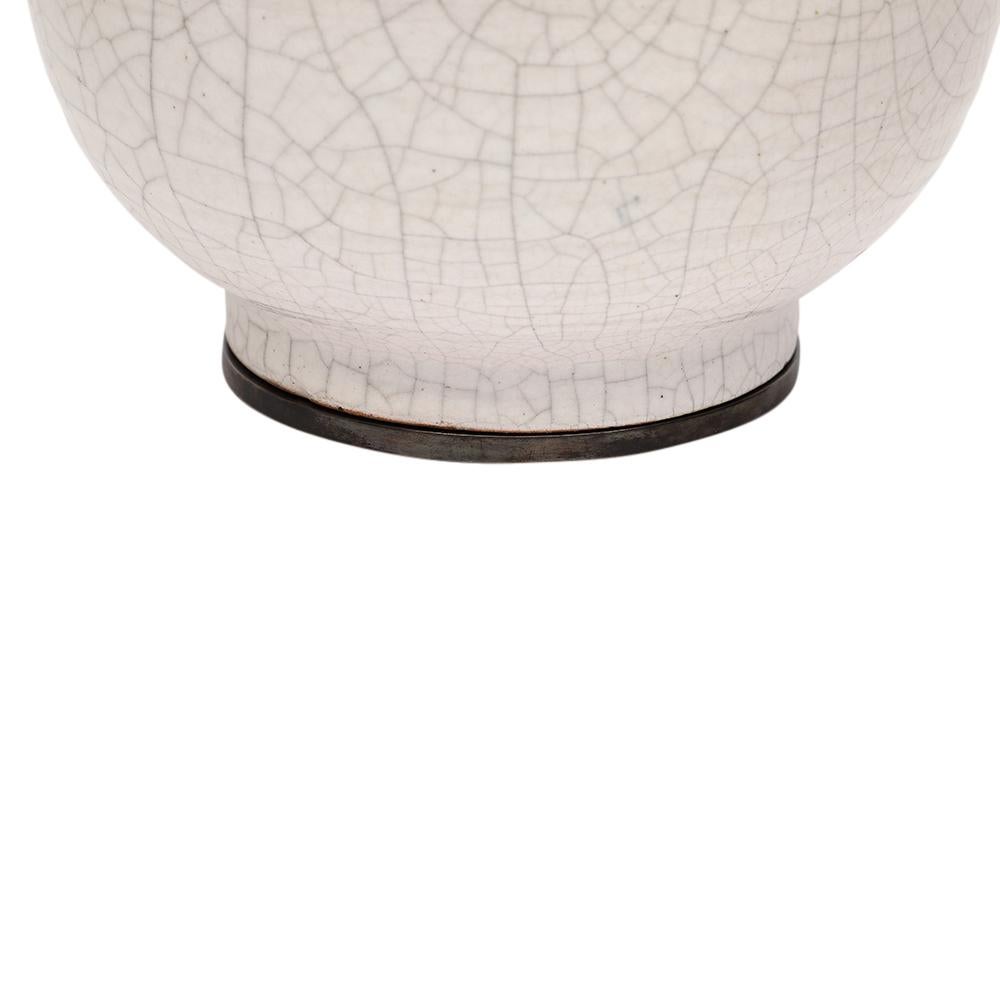 Glazed Ernestine Table Lamp, Ceramic, White, Signed
