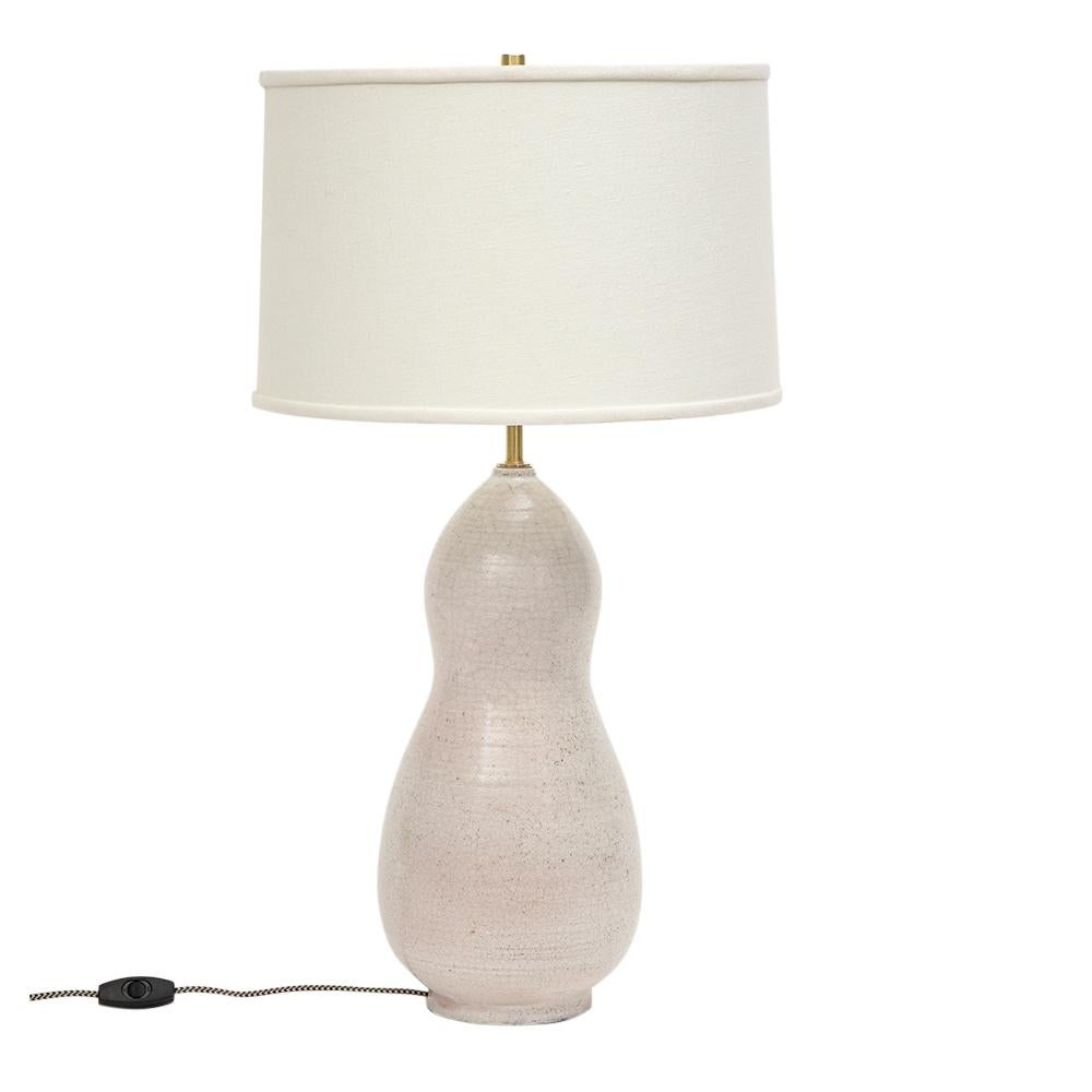 Ernestine Table Lamp, Ceramic, White, Signed In Good Condition In New York, NY