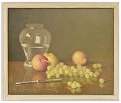 Still Life - Oil on Table by Ernesto Alcide Campestrini - Mid-20th Century