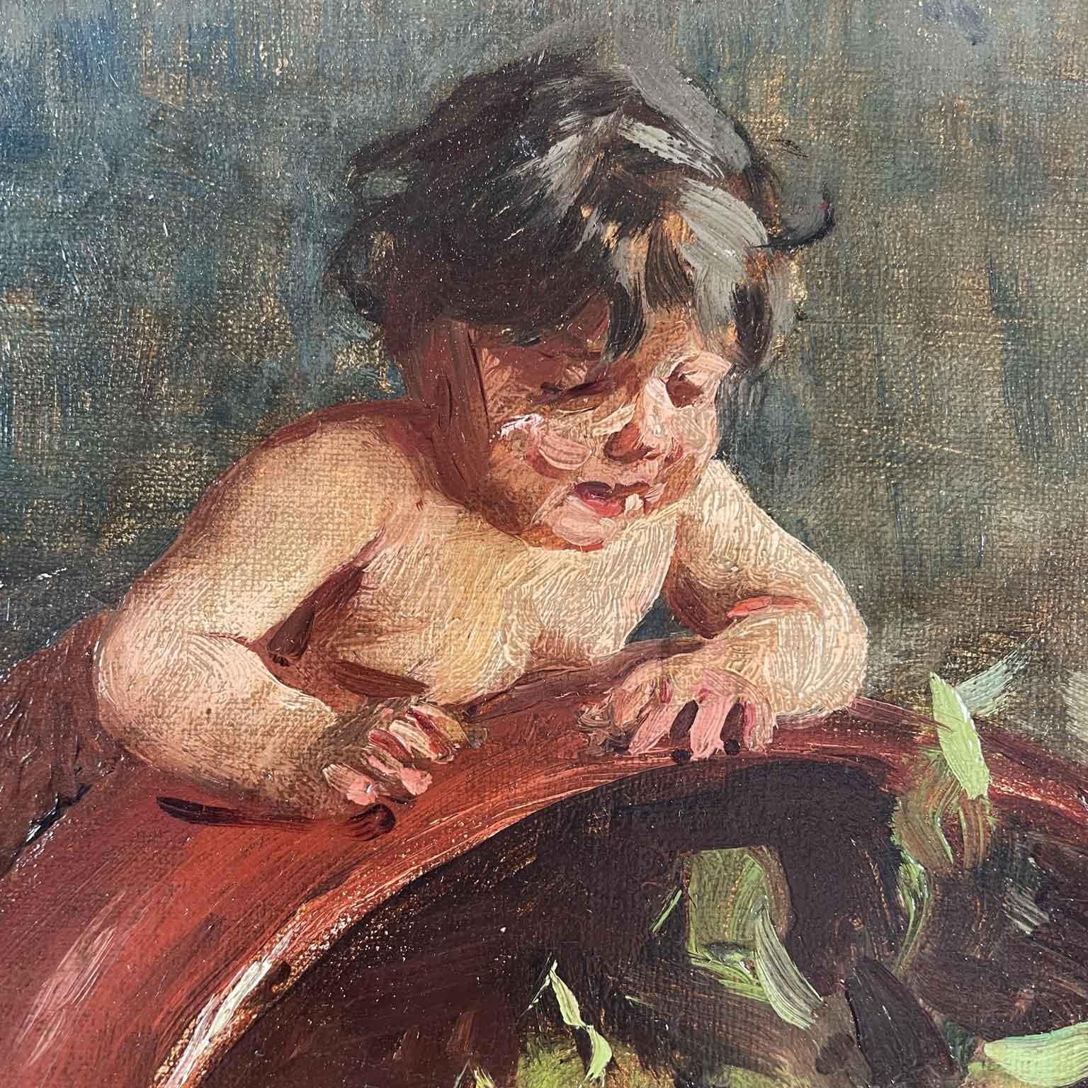 Children Playing Ernesto Fontana 1893 Between the Two Litigants The Third enjoys For Sale 7