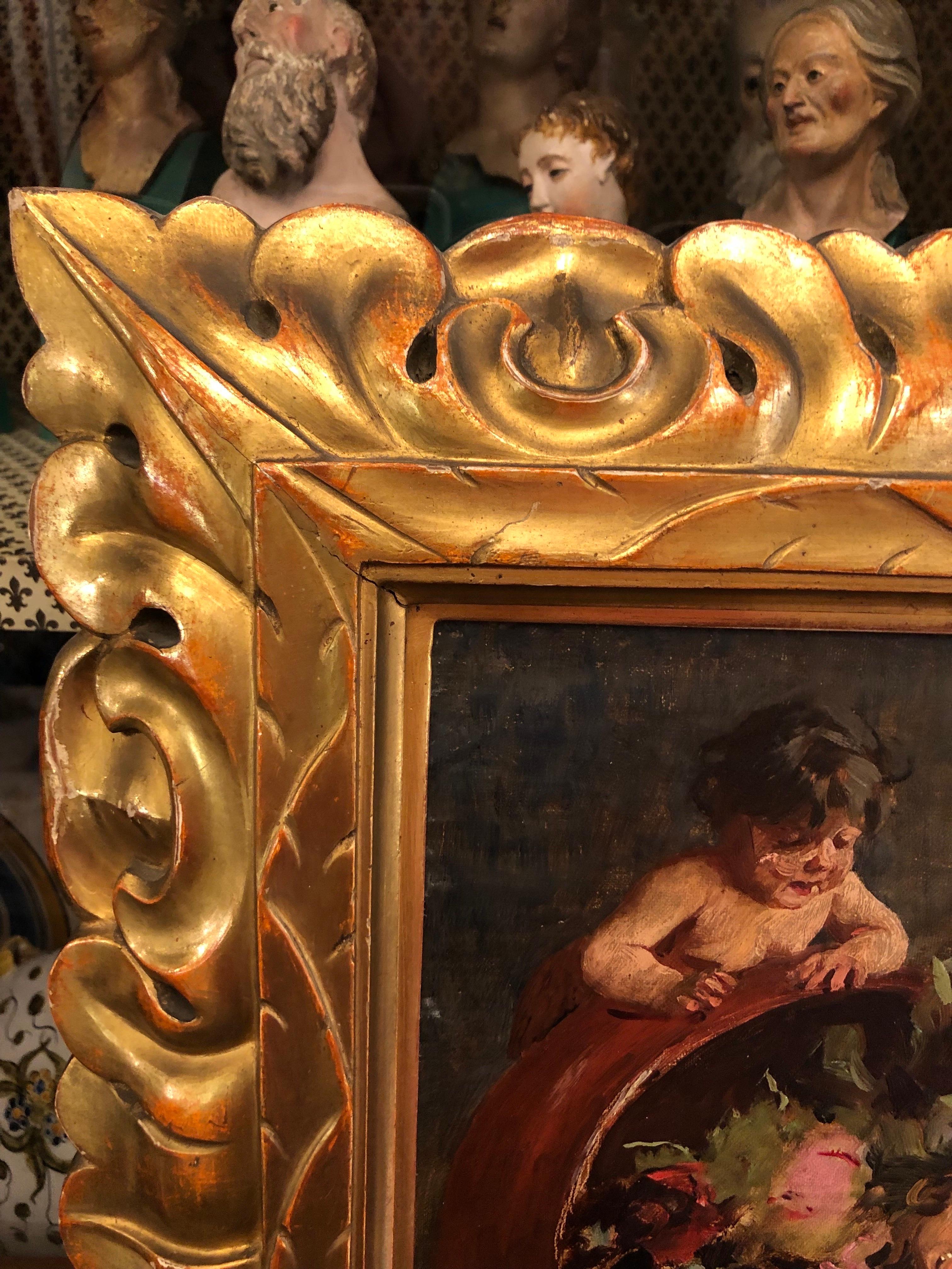 Ernesto Fontana 1893 Painting With Cupids Between the Two Litigants The Third Gode For Sale 7