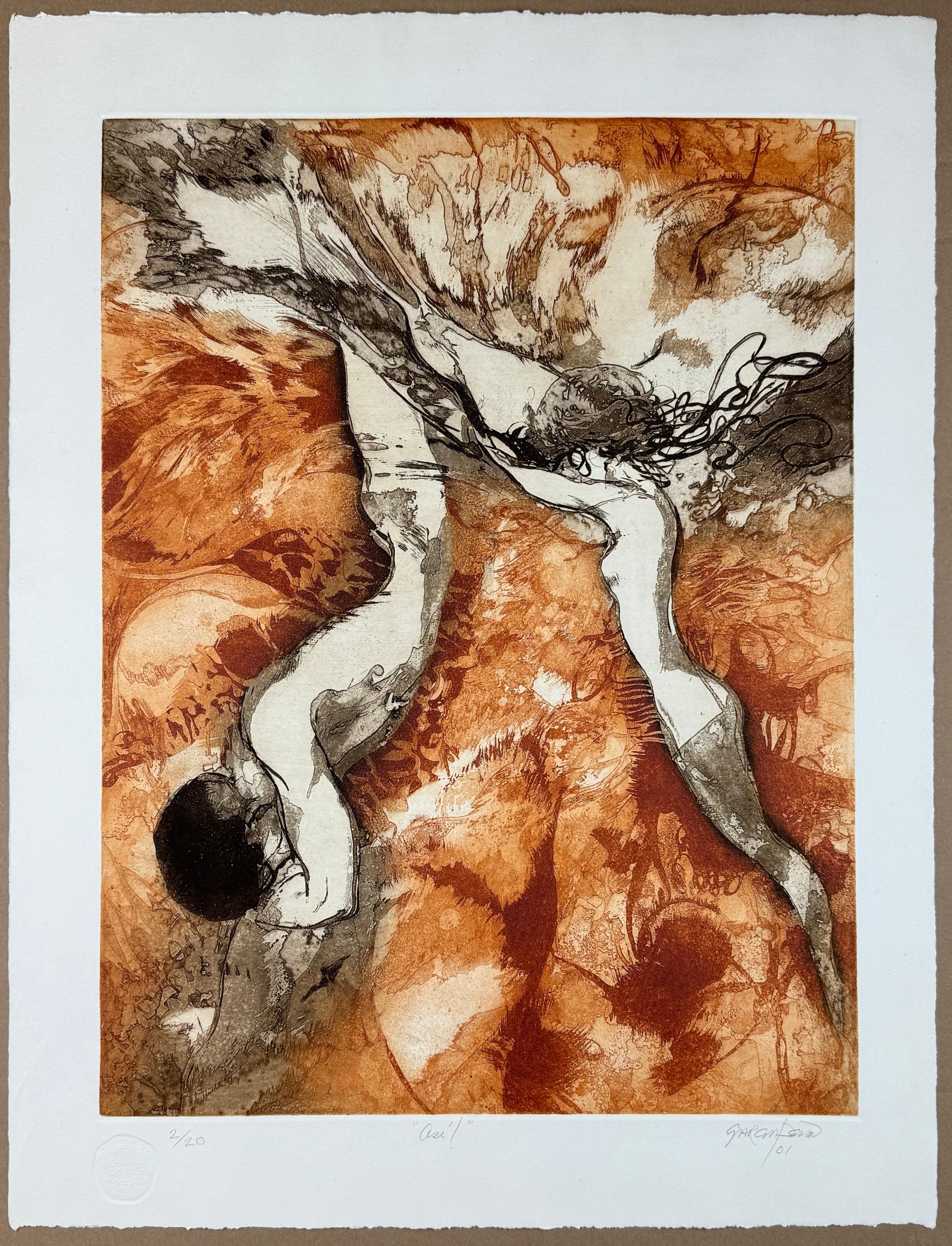 Figurative Print di Ernesto García Peña - "Así!" (così) 2001 incisione originale firmata a mano 26x20 in arte latina cubana