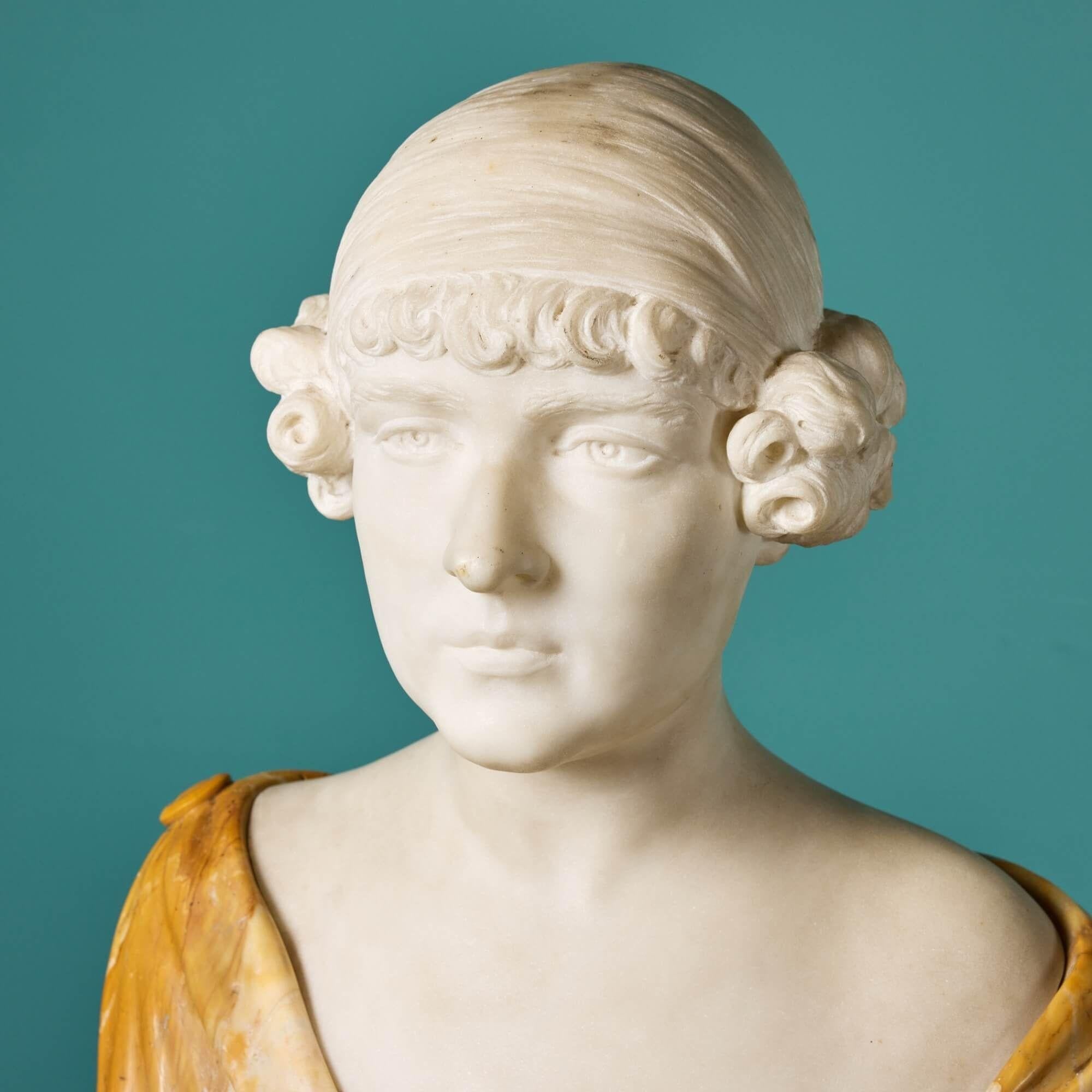 Art Deco Ernesto Gazzeri (B.1866) Life-size Italian Marble Statue For Sale