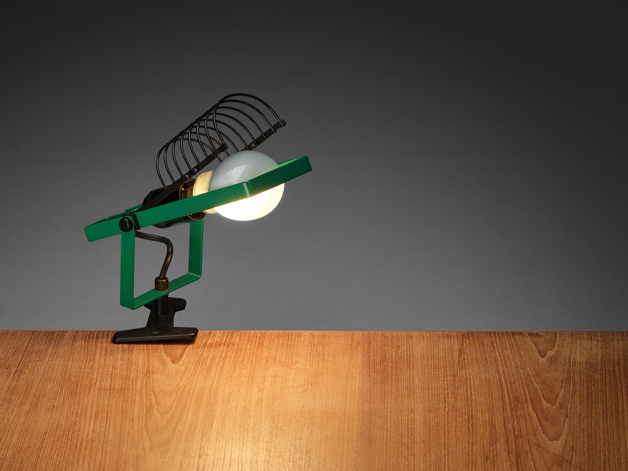 Ernesto Gismondi for Artemide First Edition 'Sintesi' Green Clamp Light  For Sale 4
