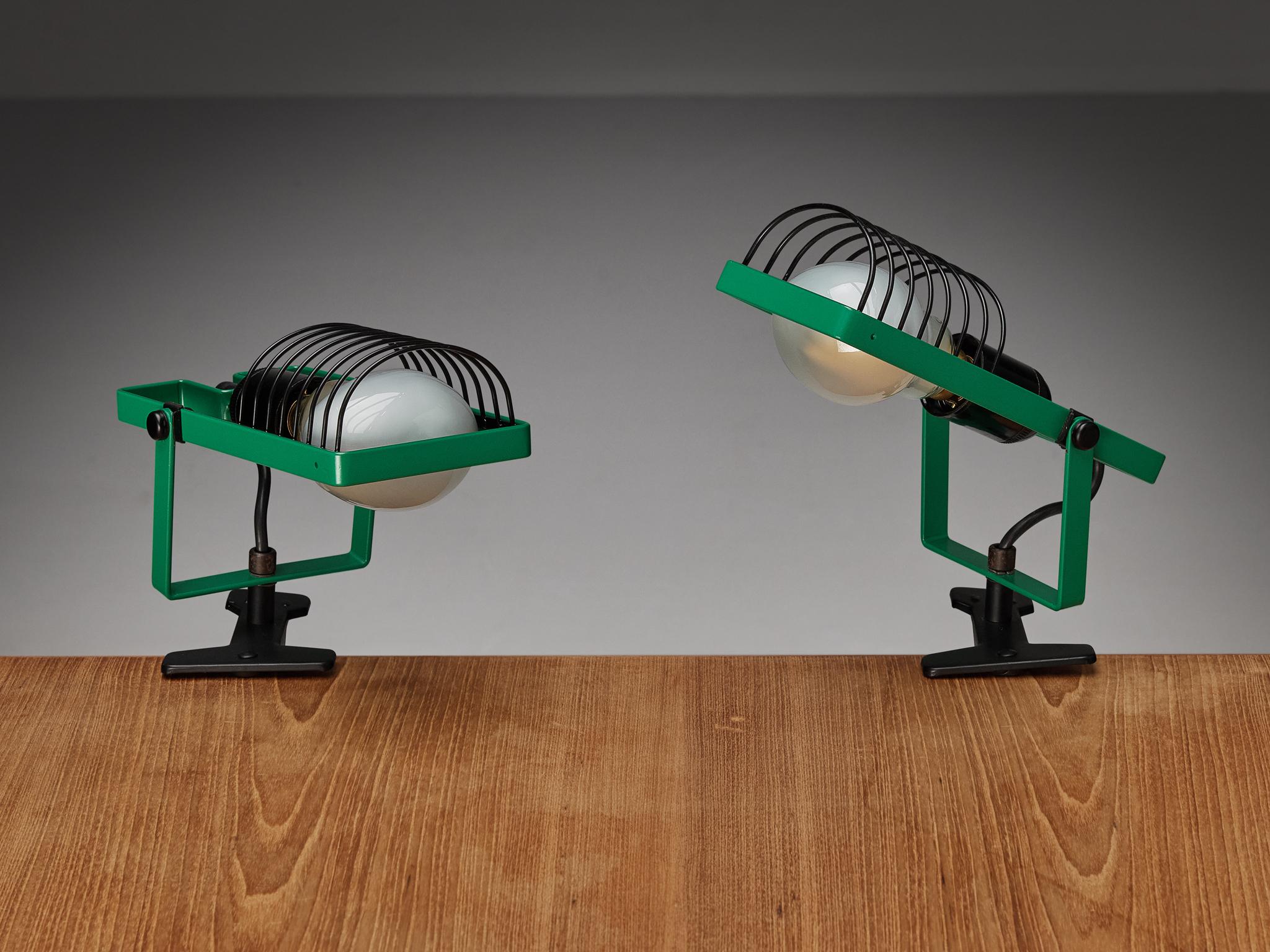 Ernesto Gismondi for Artemide First Edition 'Sintesi' Green Clamp Light  For Sale 5