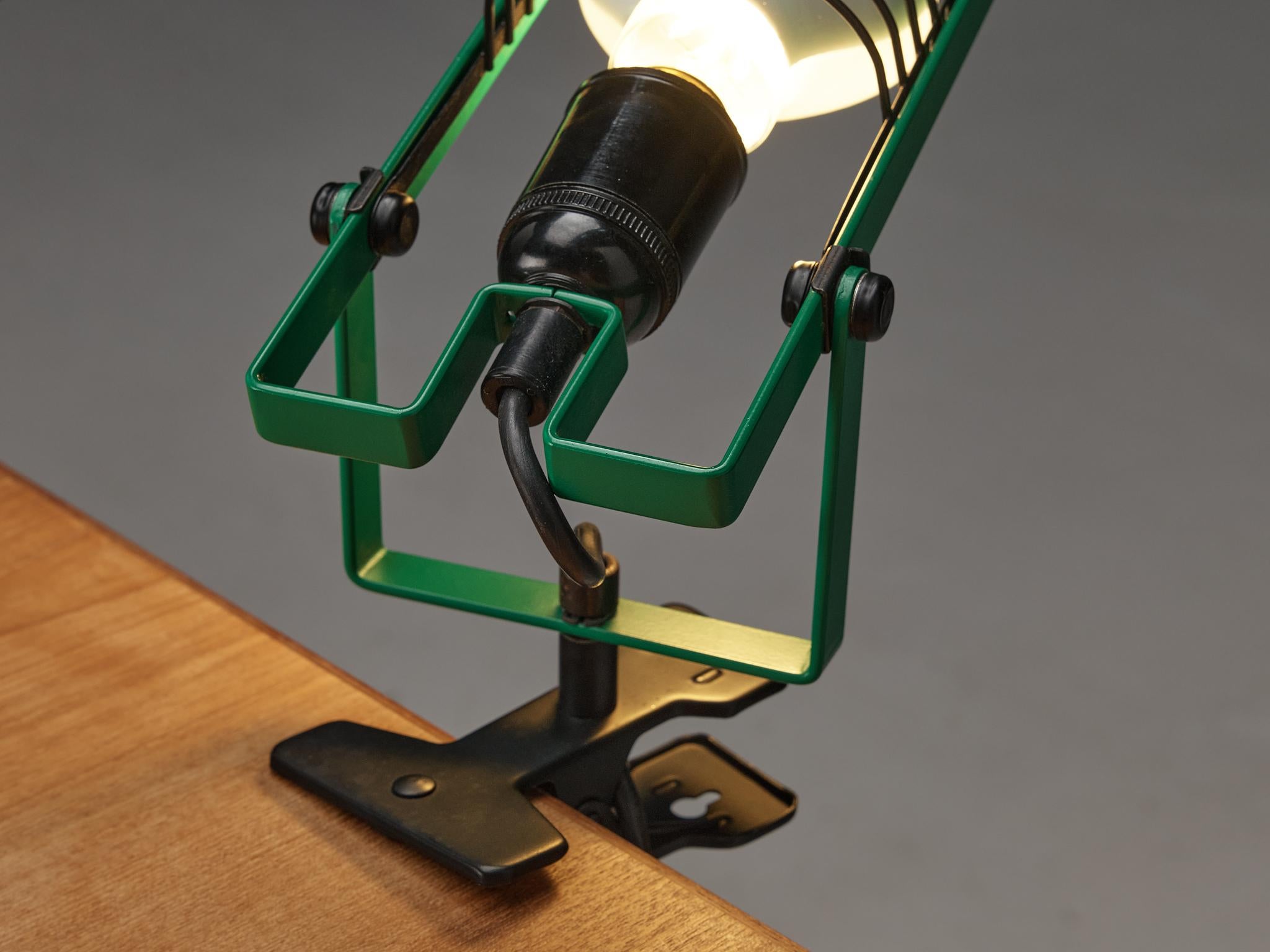 Ernesto Gismondi for Artemide First Edition 'Sintesi' Green Clamp Light  For Sale 1