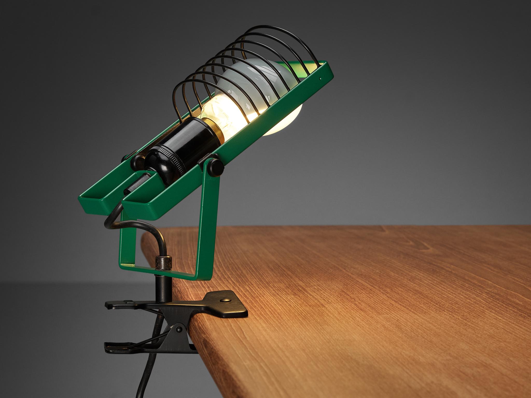Ernesto Gismondi for Artemide First Edition 'Sintesi' Green Clamp Light  For Sale 2