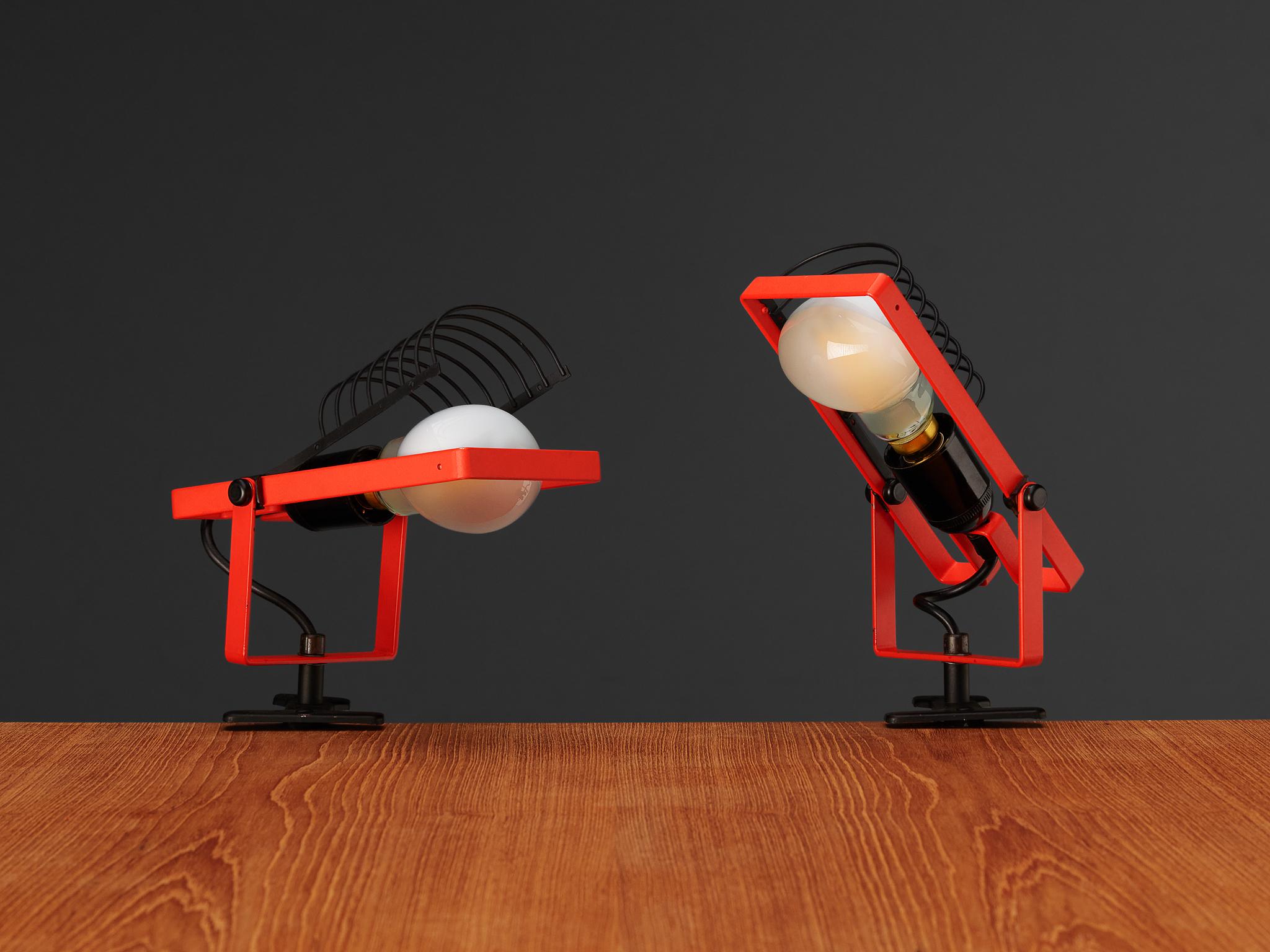 Ernesto Gismondi for Artemide First Edition 'Sintesi' Red Clamp Light  For Sale 2