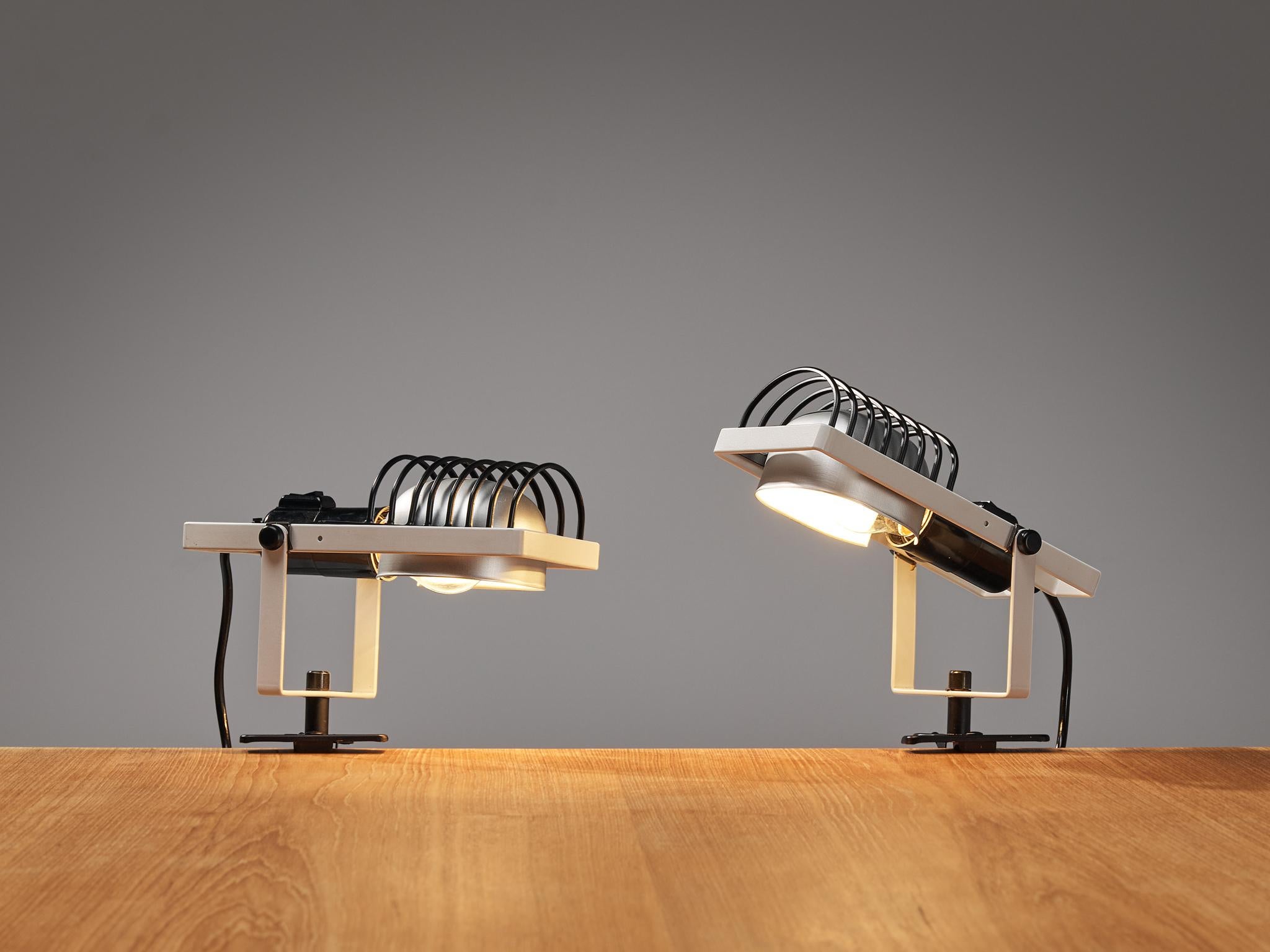 Postmoderne Lampe blanche Ernesto Gismondi pour Artemide 'Sintesi Faretto Morsetto' en vente