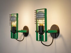 Ernesto Gismondi for Artemide 'Sintesi Faretto' Wall Lights in Green