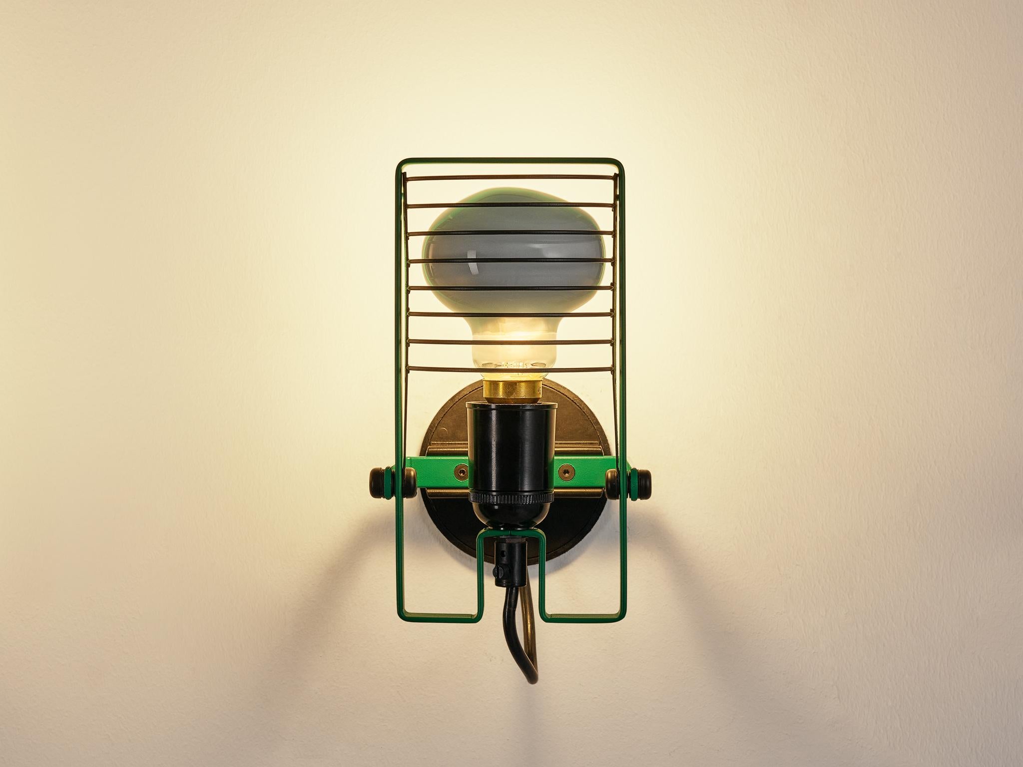 Aluminum Ernesto Gismondi for Artemide 'Sintesi Faretto' Wall Lights in Green