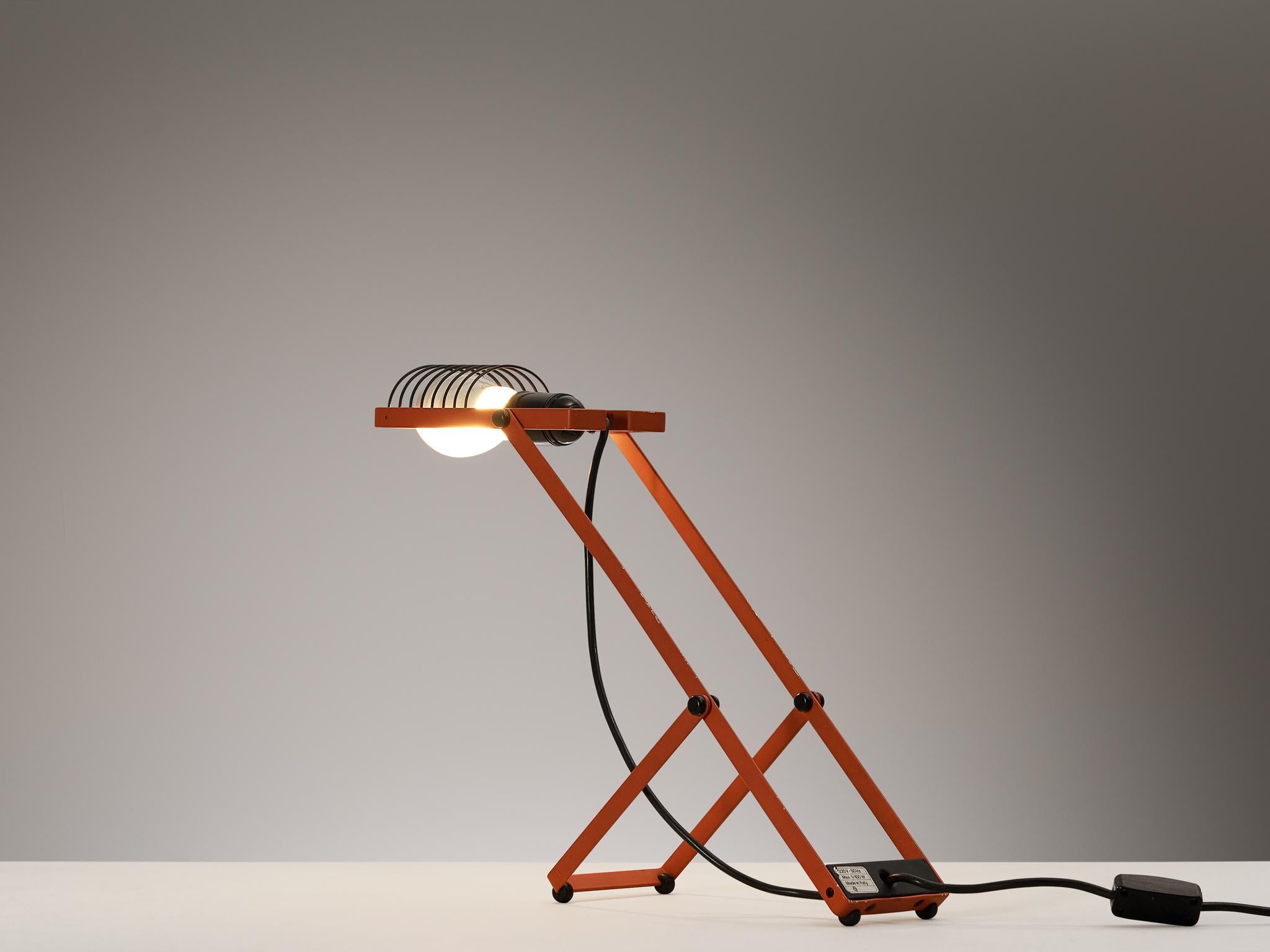 Metal Ernesto Gismondi for Artemide Table Lamp 'Sintesi' in Red For Sale