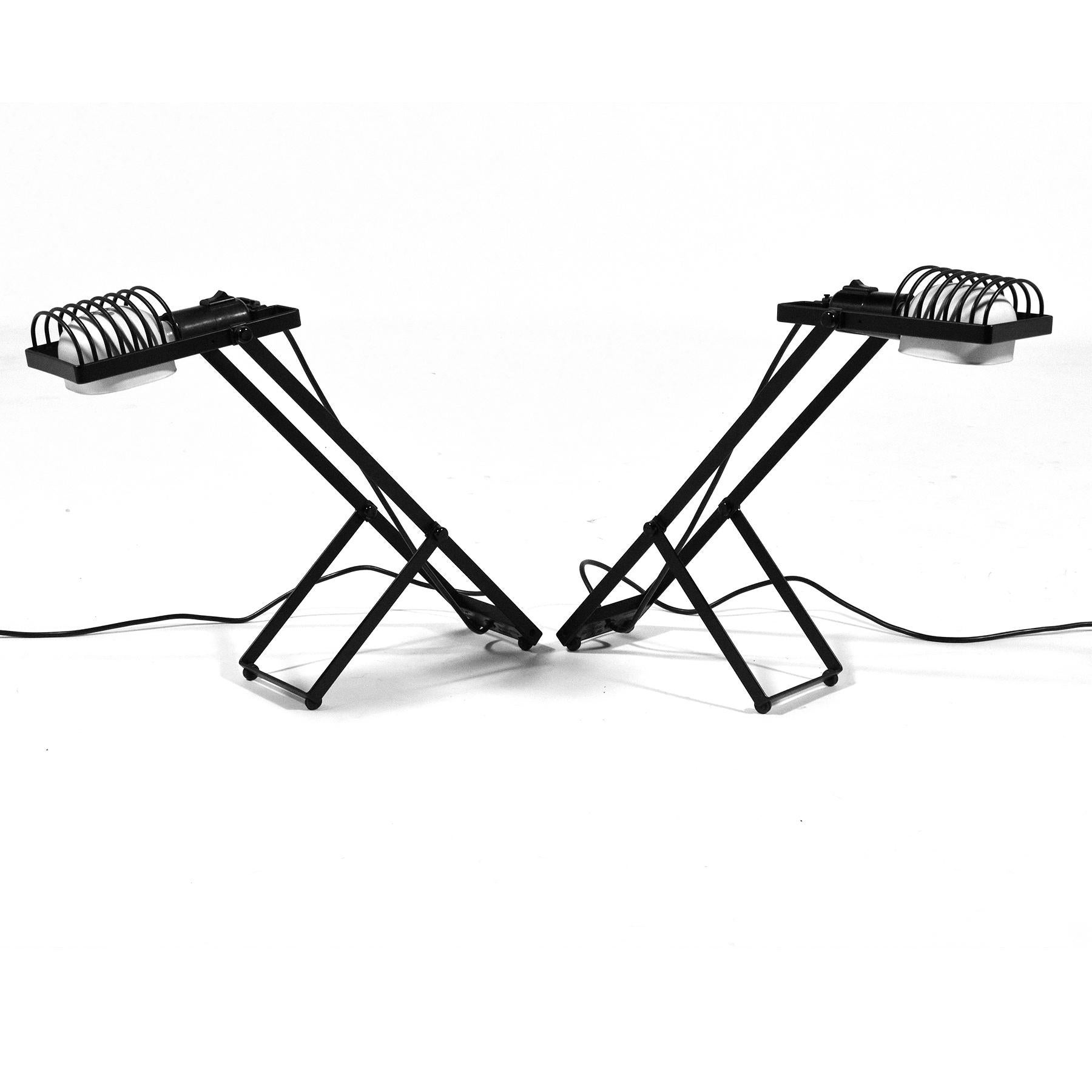 Steel Ernesto Gismondi Pair of Sintesi Table Lamps by Artemide