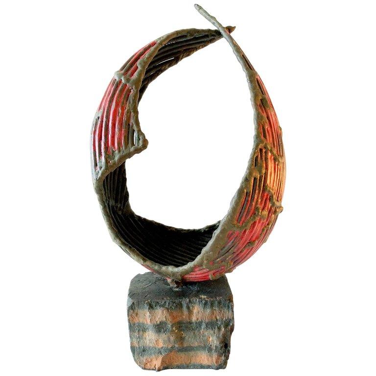 Mid-Century Modern Ernesto Gonzalez Patinated Bronze Cuban Modernist Sculpture