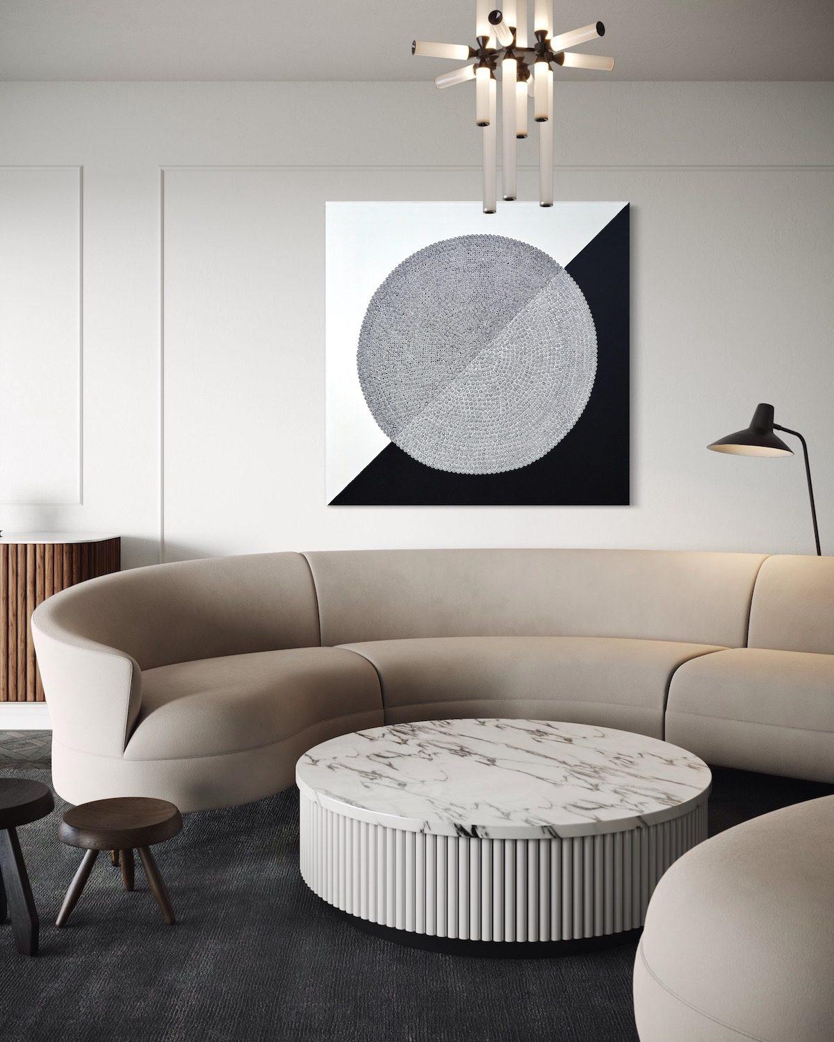 Synergy - Gray Abstract Painting by Ernesto Guevara
