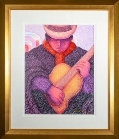 'El Guitarrista (The Guitarist)' original oil painting by Ernesto Gutierrez