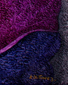 Peinture à l'huile contemporaine figurative texturée mère et enfant colorée signée