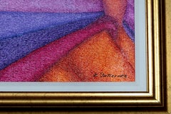Contemporary figurative textured oil painting mother and child colorful signed