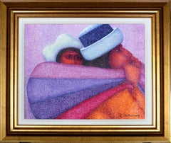 "Madre Joven, " Oil Painting on Jute signed by Ernesto Gutierrez