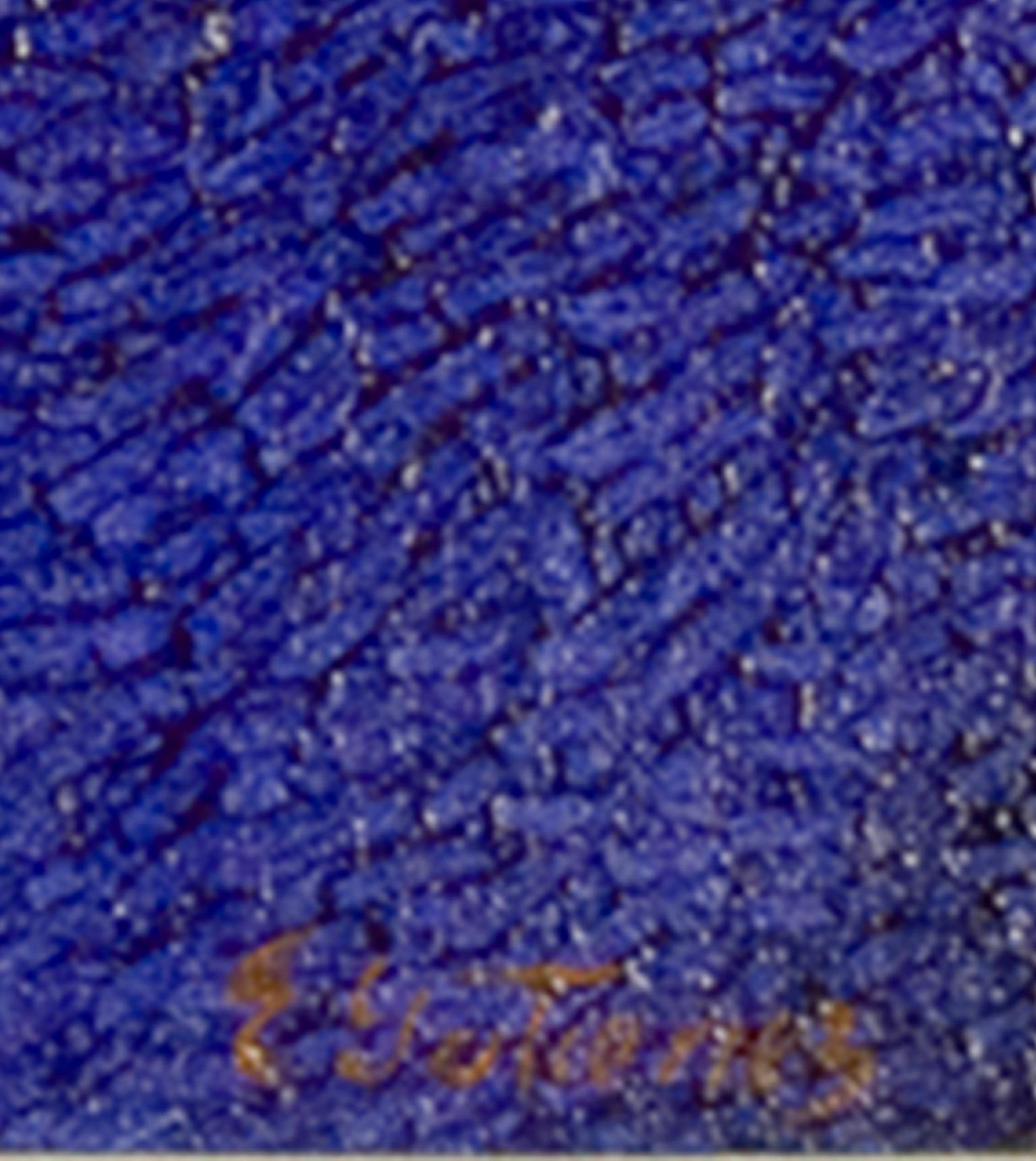Quadro figurativo contemporaneo ad olio con texture madre e figlio colorato firmato - Painting di Ernesto Gutierrez (b.1941)