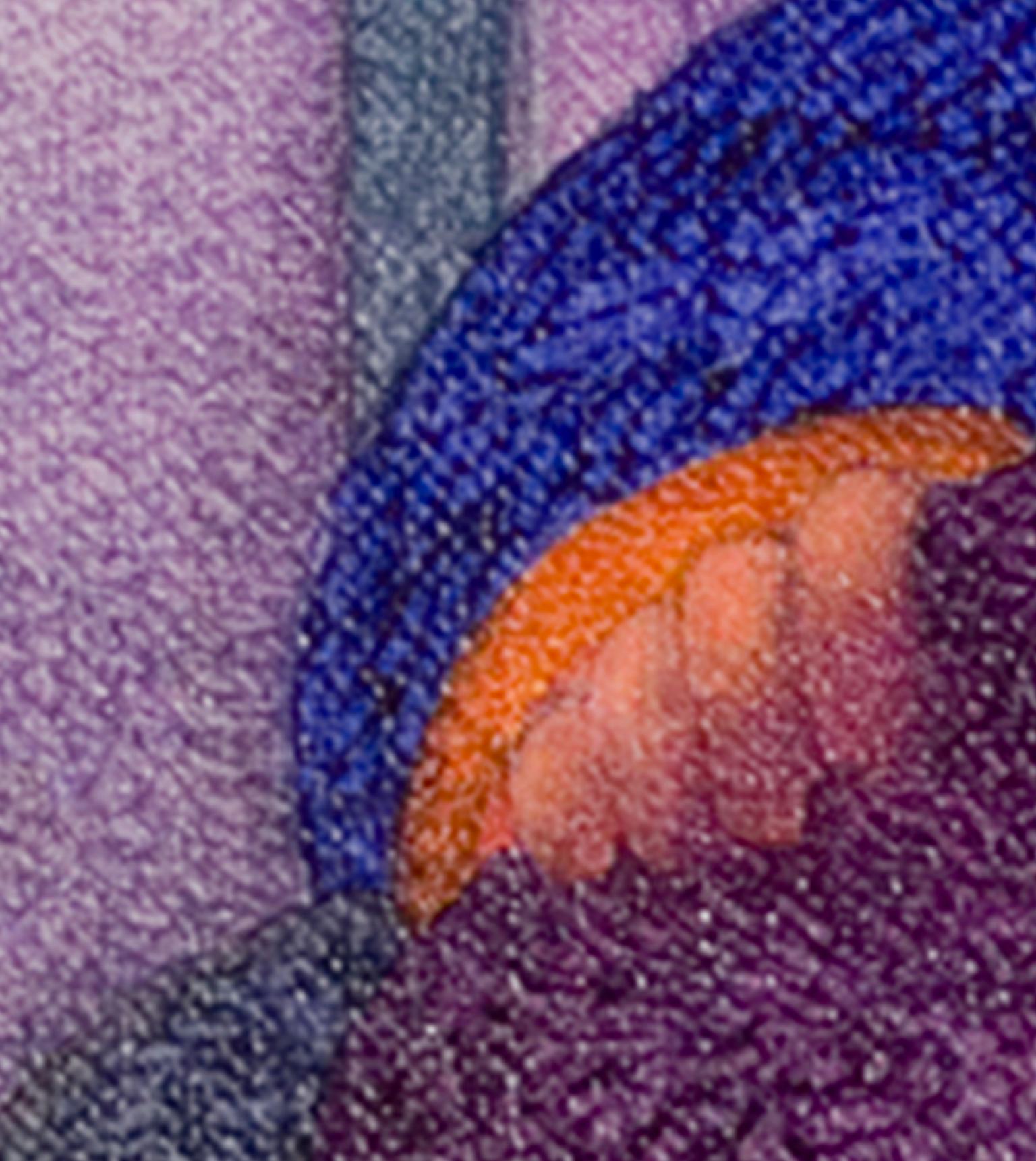 Quadro figurativo contemporaneo ad olio con texture madre e figlio colorato firmato - Painting Contemporaneo di Ernesto Gutierrez (b.1941)