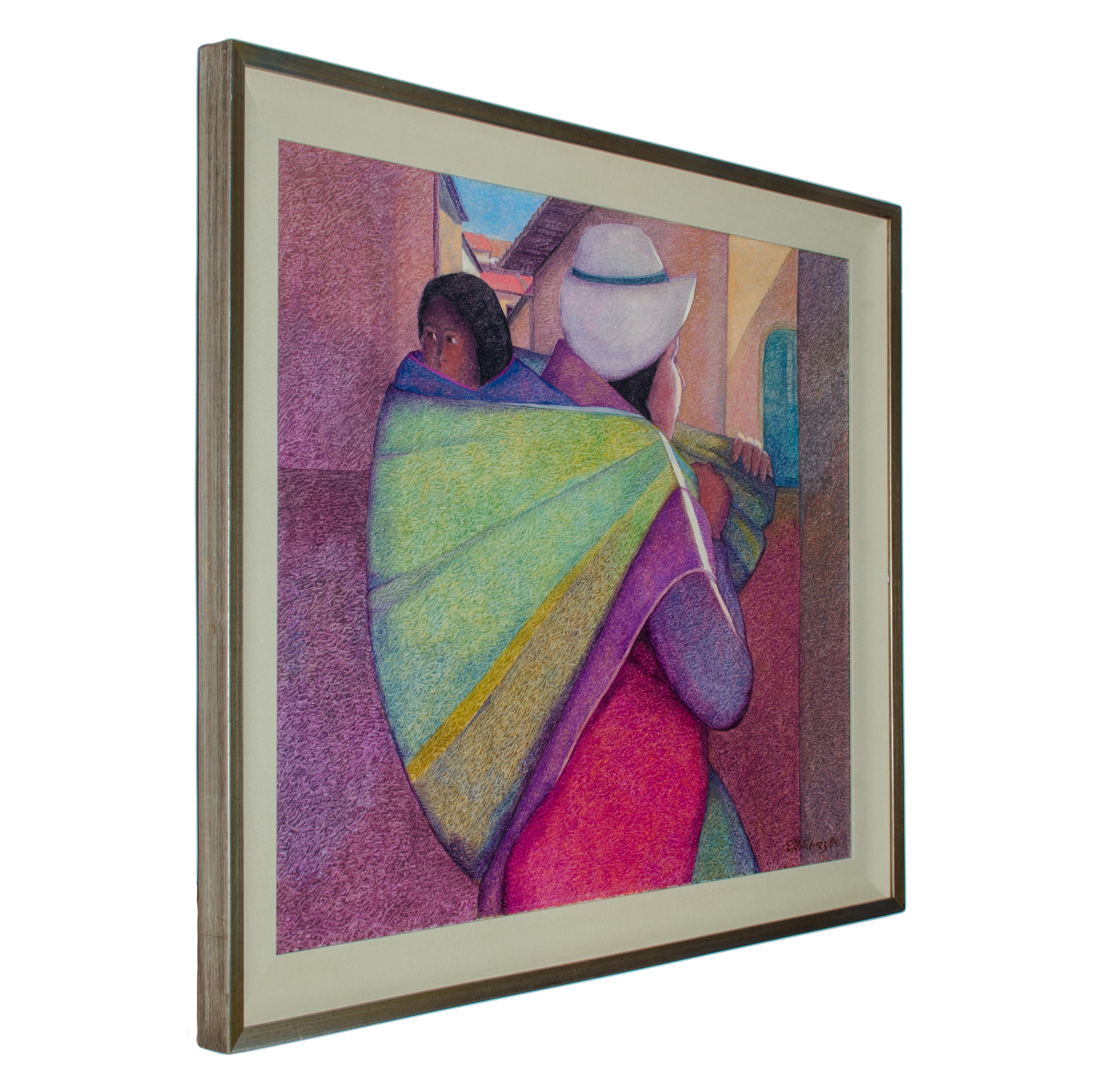 Ernesto Gutierrez
(Peruvian, b.1939)



Woman with Child, 1984

Sight 37 ¾ by 30 ¾ inches

Frame 44 by 37 inches

signed and dated '84 lower right. 

Ernesto Gutierrez (b. 1939) Born in Lima, Peru.  He began his studies in Lima, receiving his BFA in