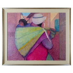 Ernesto Gutiérrez, Mujer con niño, Óleo sobre lienzo, 1984