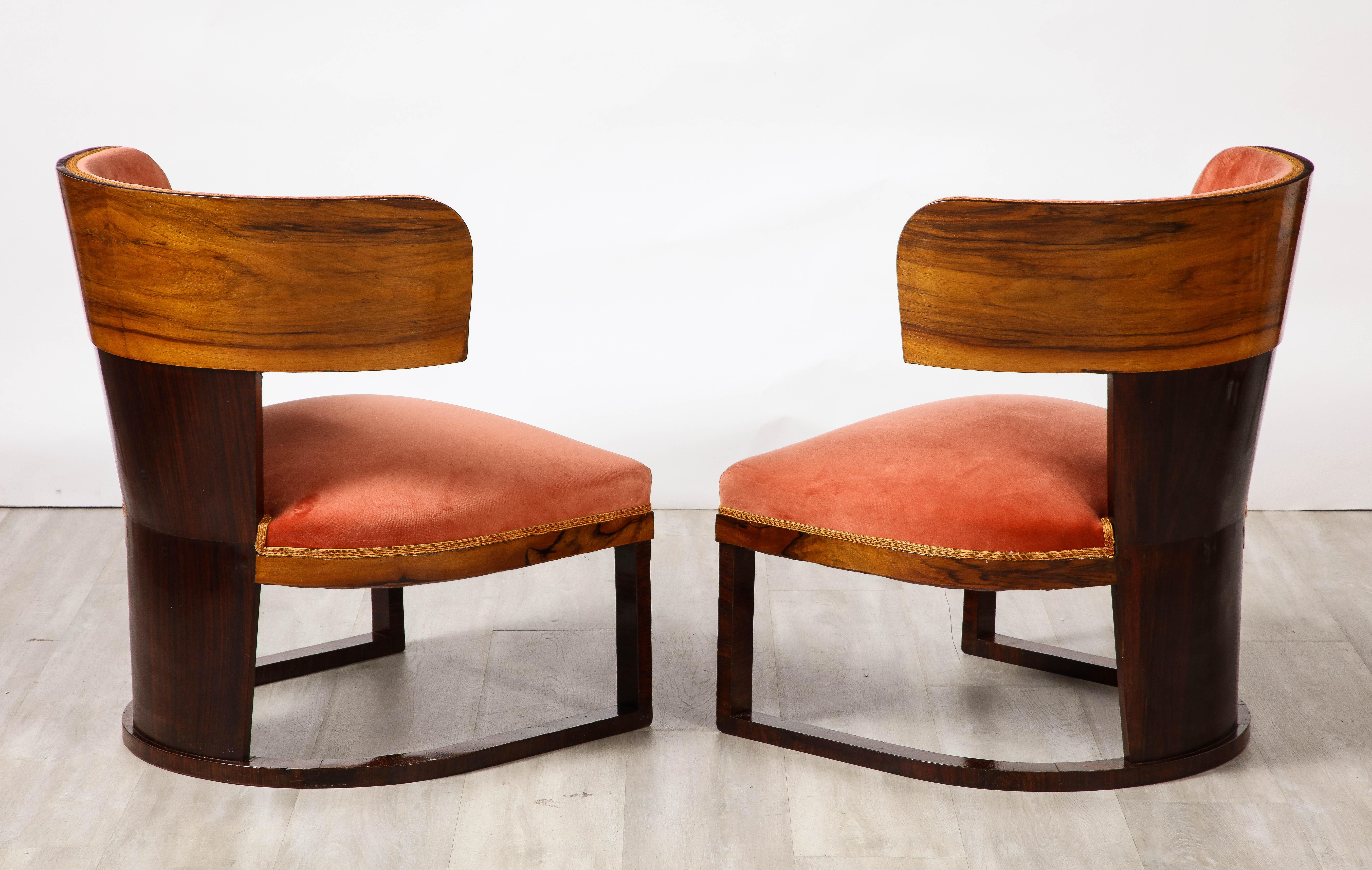 Ernesto La Padula Pair of Italian Art Deco Side Chairs, Italy, circa 1930 For Sale 5