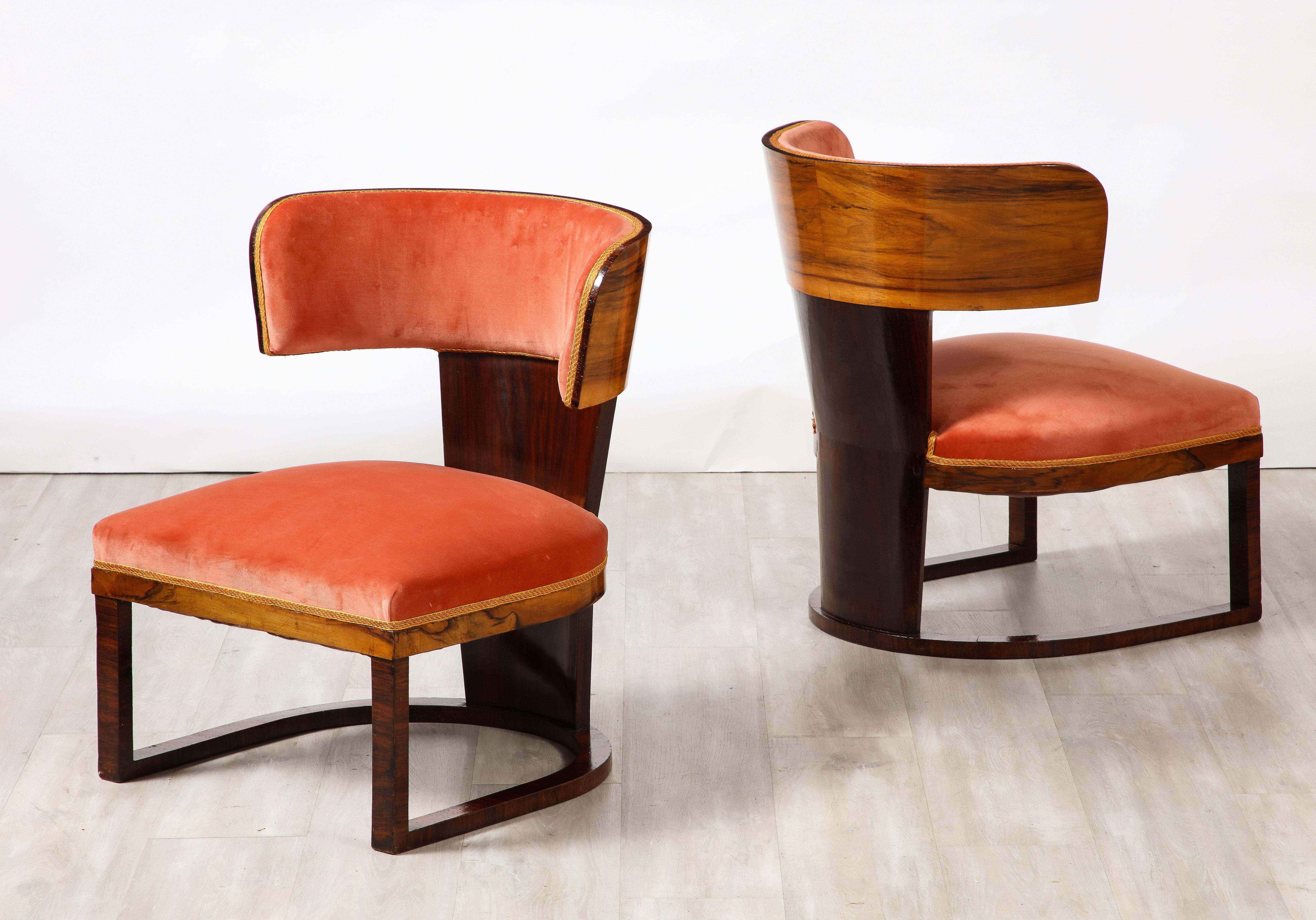 Ernesto La Padula Pair of Italian Art Deco Side Chairs, Italy, circa 1930 For Sale 6