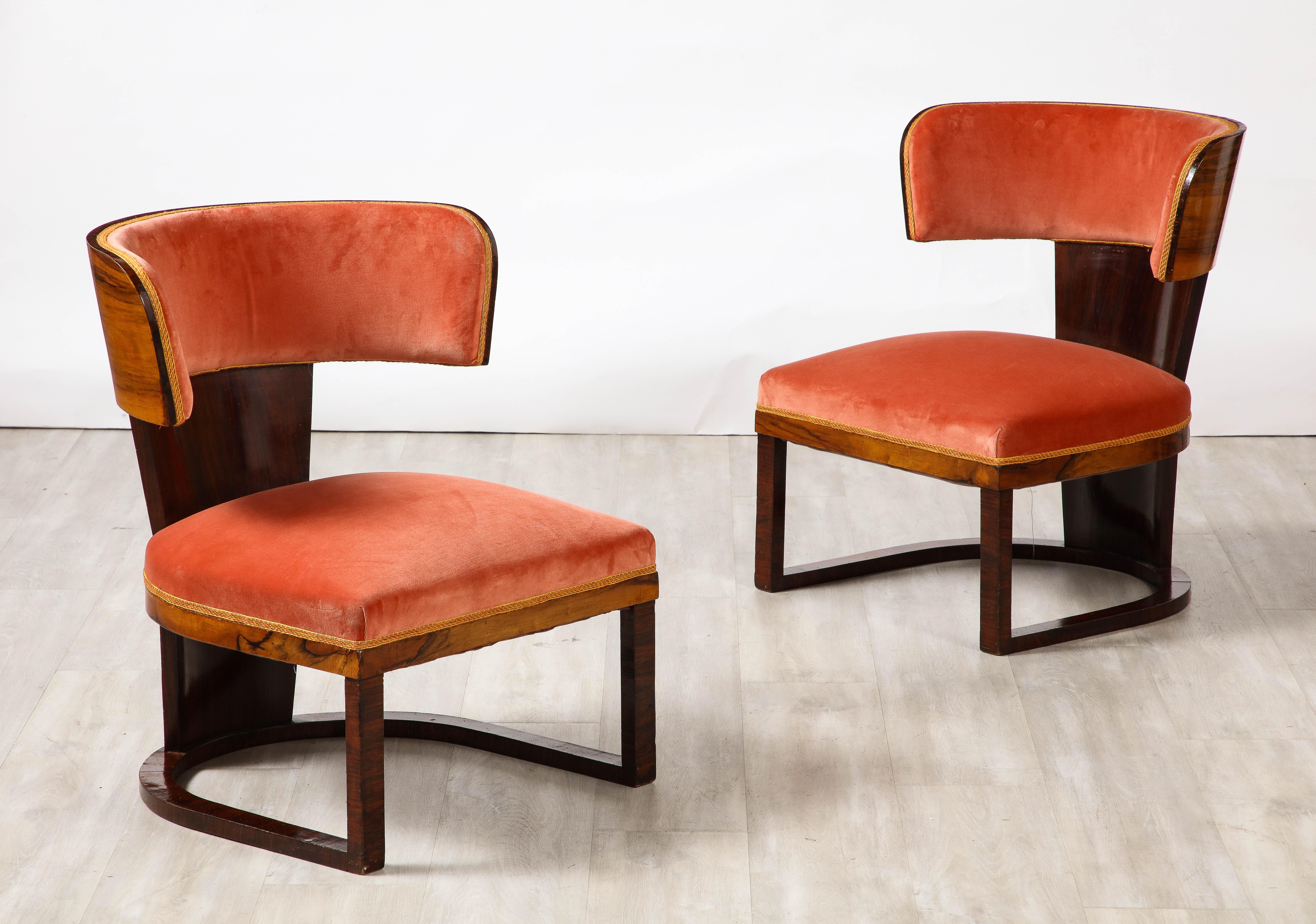 Ernesto La Padula Pair of Italian Art Deco Side Chairs, Italy, circa 1930 For Sale 8