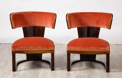 Ernesto La Padula Pair of Italian Art Deco Side Chairs, Italy, circa 1930