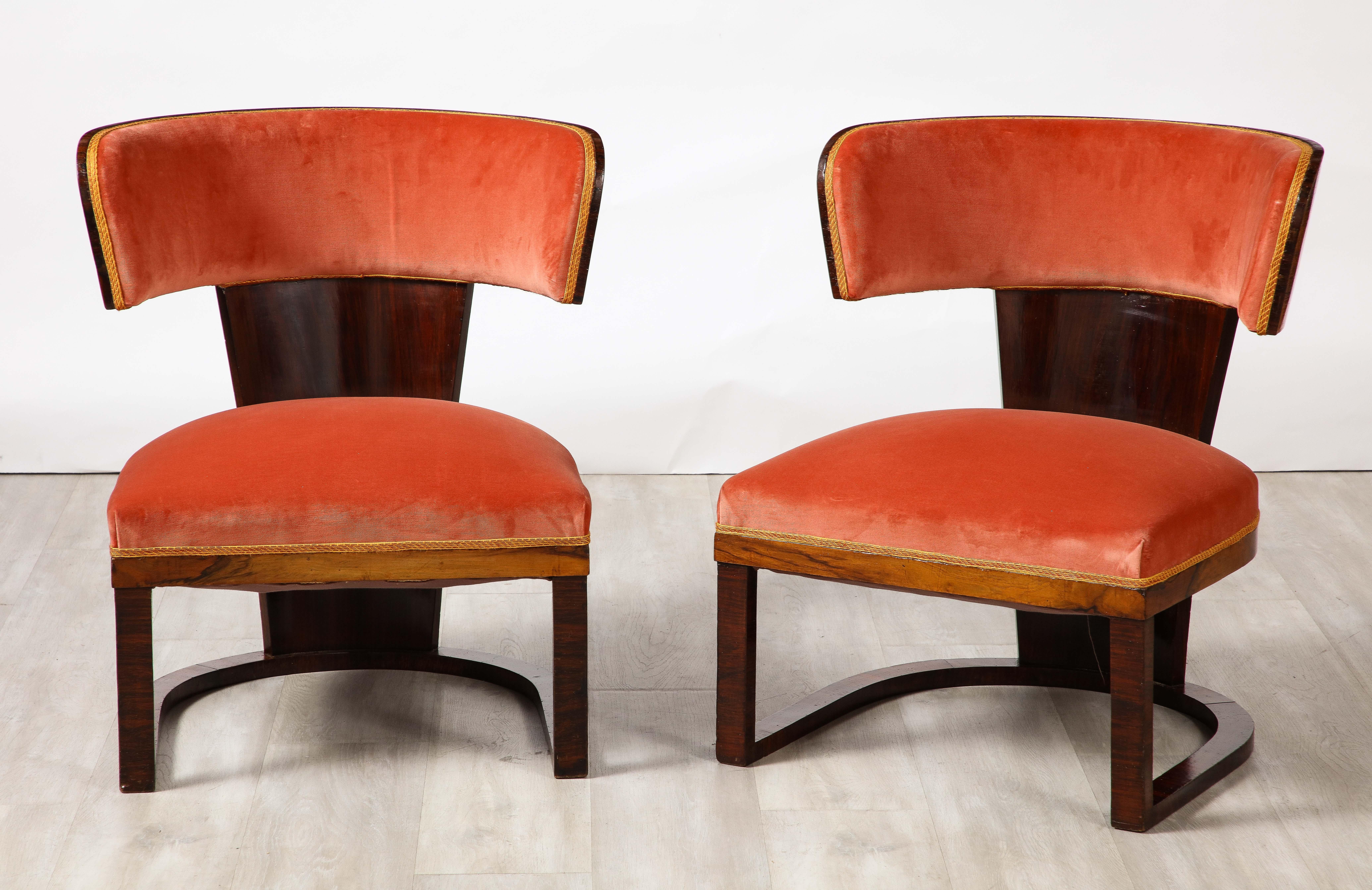 Ernesto La Padula Pair of Italian Art Deco Side Chairs, Italy, circa 1930 In Good Condition For Sale In New York, NY