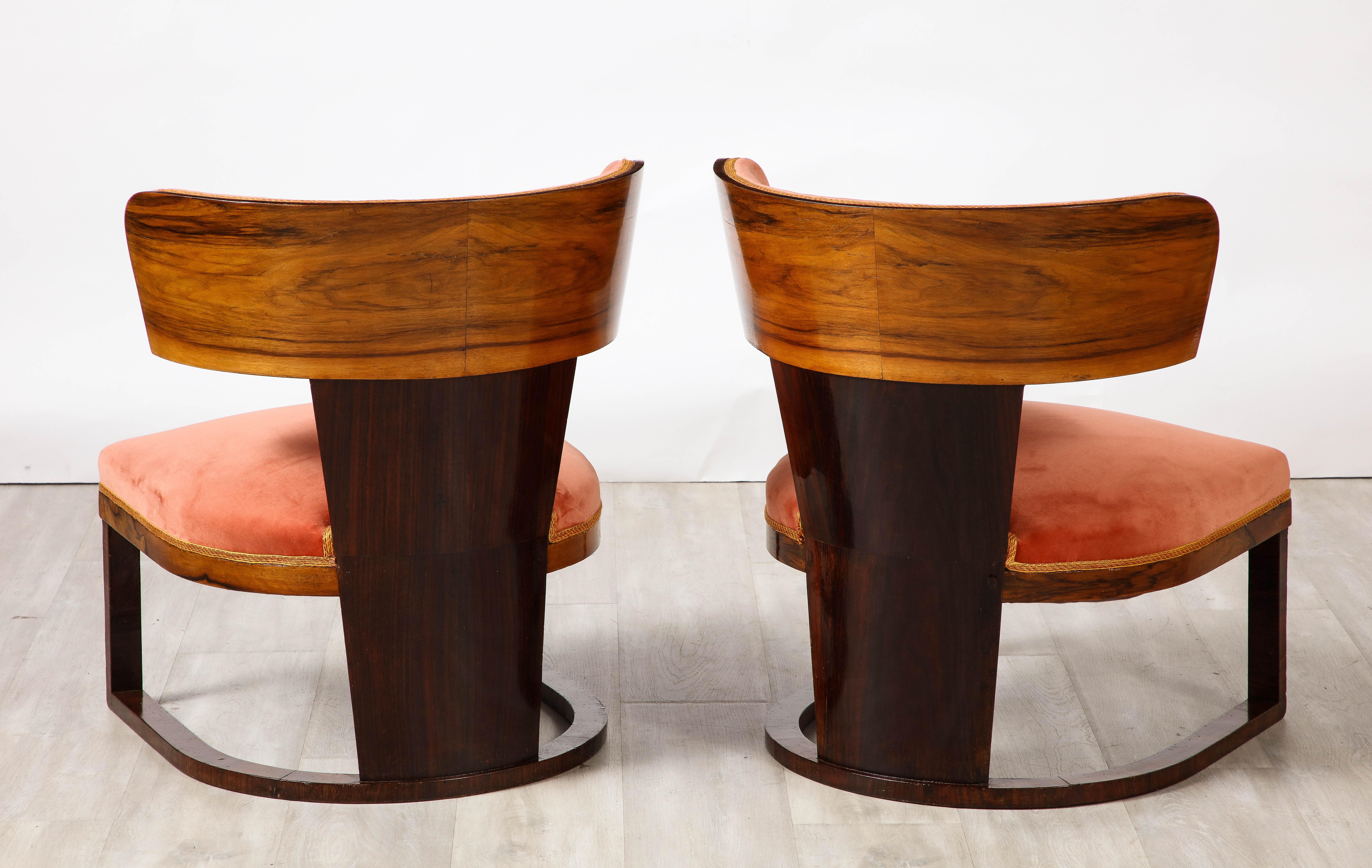 Ernesto La Padula Pair of Italian Art Deco Side Chairs, Italy, circa 1930 For Sale 3