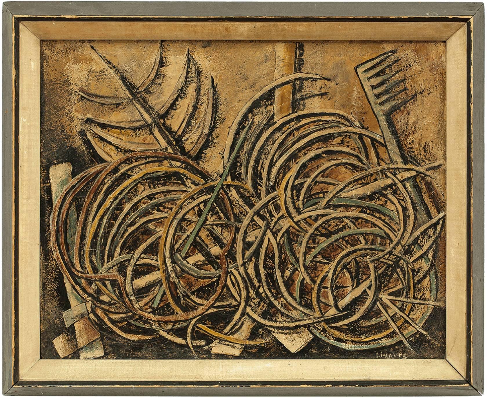 Abstract Painting de Ernesto Linares - Pintura al Óleo Expresionista Abstracta "Porters Garden" del Artista Modernista Mexicano