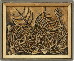 Ernesto Linares - Modernist Mexican Artist "Porters Garden" Abstract Expressionist Oil Painting Modernist Mexican Artist "Porters Garden" Abstract Expressionist Oil Painting