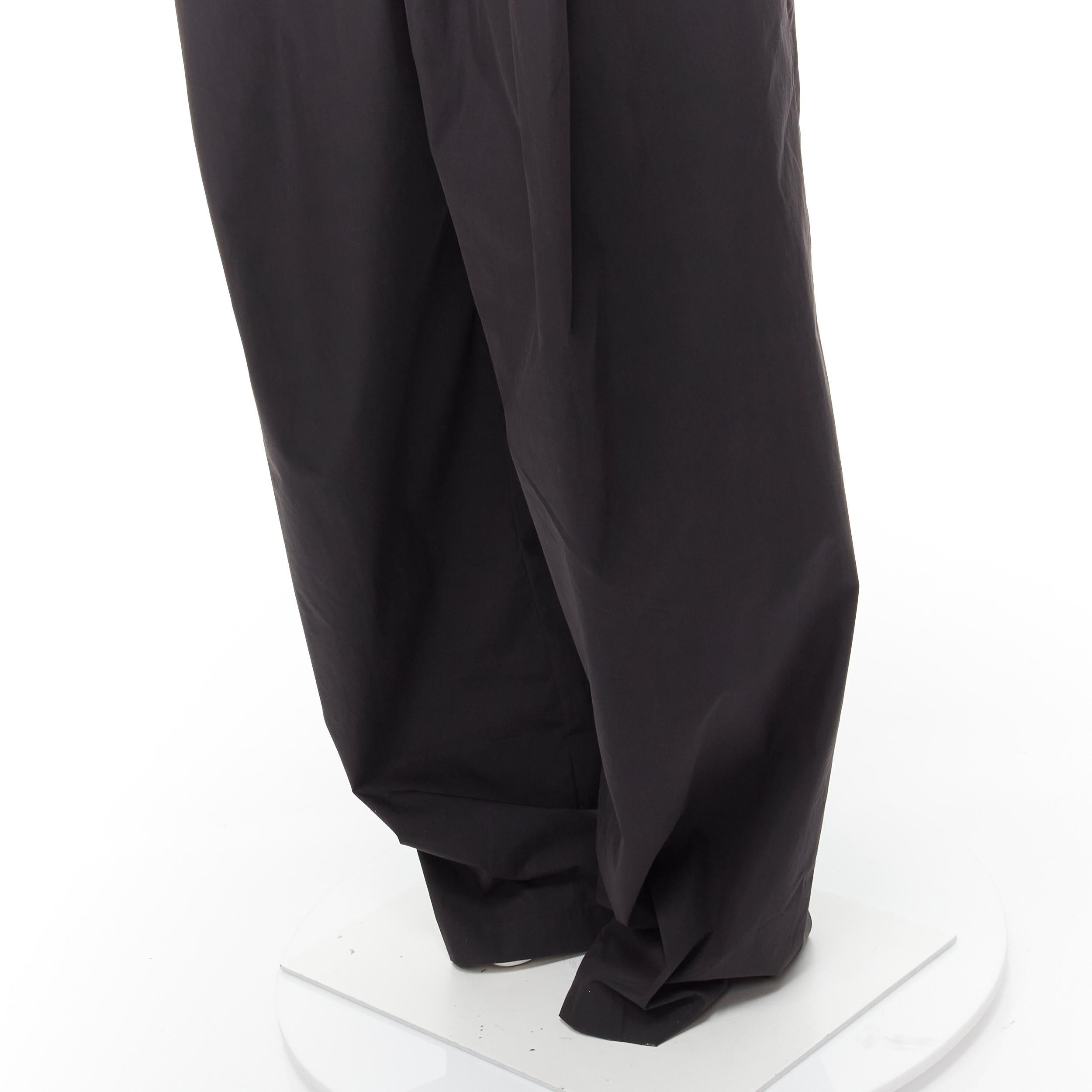 ERNESTO NARANJO black cotton draped panel extreme wide leg pants IT40 S 2