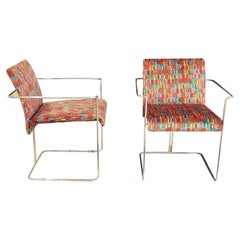 Ernesto Radaelli Iron and Fabric 1970s Design Chairs