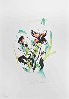 Blumen – Lithographie von Ernesto Treccani – 1973