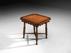 Ernesto Valabrage for Vittorio Valabrega Game Table in Chestnut and Leather